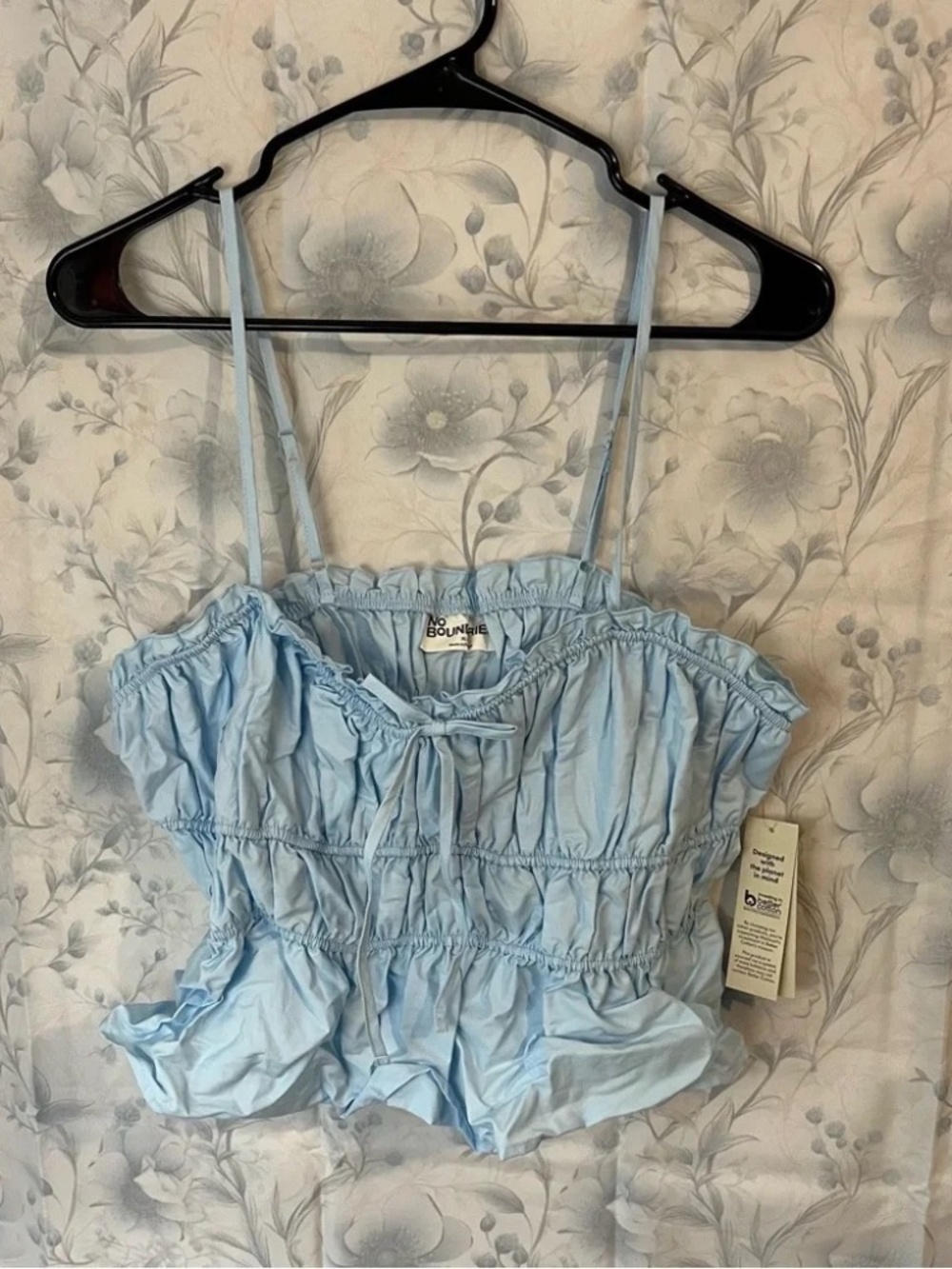 NEW WITH TAG! NO BOUNDARIES SIZE X-LARGE XL BLUE SPAGHETTI STAP BLOUSE LOT6469